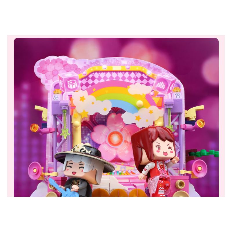 Enlighten 72033 Qman 72033 non  NGÔN NGỮ HOA CHENG XING DUAL TIME AND SPACE (CHUYẾN PHIÊU LƯU TRÊN NÚI QINGHOU SÂN KHẤU ÁNH SAO HUAXIAOLOU) bộ đồ chơi xếp lắp ráp ghép mô hình Minecraft Game Xây Dựng 446 khối