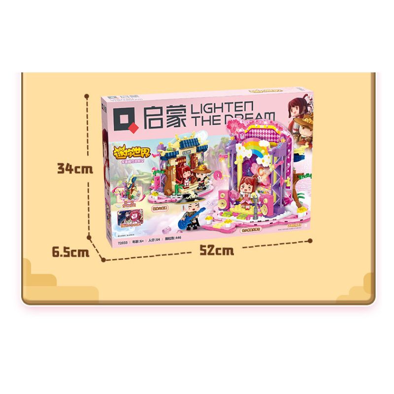 Enlighten 72033 Qman 72033 non  NGÔN NGỮ HOA CHENG XING DUAL TIME AND SPACE (CHUYẾN PHIÊU LƯU TRÊN NÚI QINGHOU SÂN KHẤU ÁNH SAO HUAXIAOLOU) bộ đồ chơi xếp lắp ráp ghép mô hình Minecraft Game Xây Dựng 446 khối