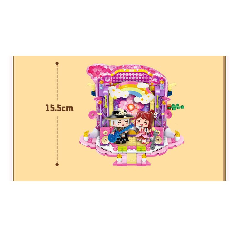 Enlighten 72033 Qman 72033 non  NGÔN NGỮ HOA CHENG XING DUAL TIME AND SPACE (CHUYẾN PHIÊU LƯU TRÊN NÚI QINGHOU SÂN KHẤU ÁNH SAO HUAXIAOLOU) bộ đồ chơi xếp lắp ráp ghép mô hình Minecraft Game Xây Dựng 446 khối