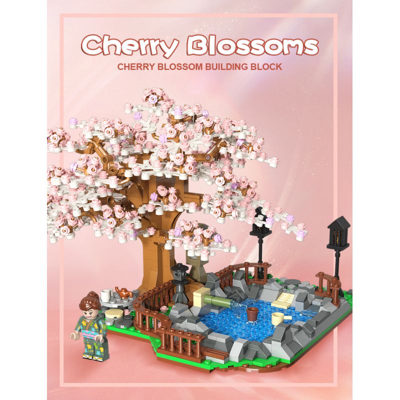 TOP TOY 60027 non  HOA ANH ĐÀO bộ đồ chơi xếp lắp ráp ghép mô hình City CHERRY BLOSSOMS Thành Phố 1019 khối