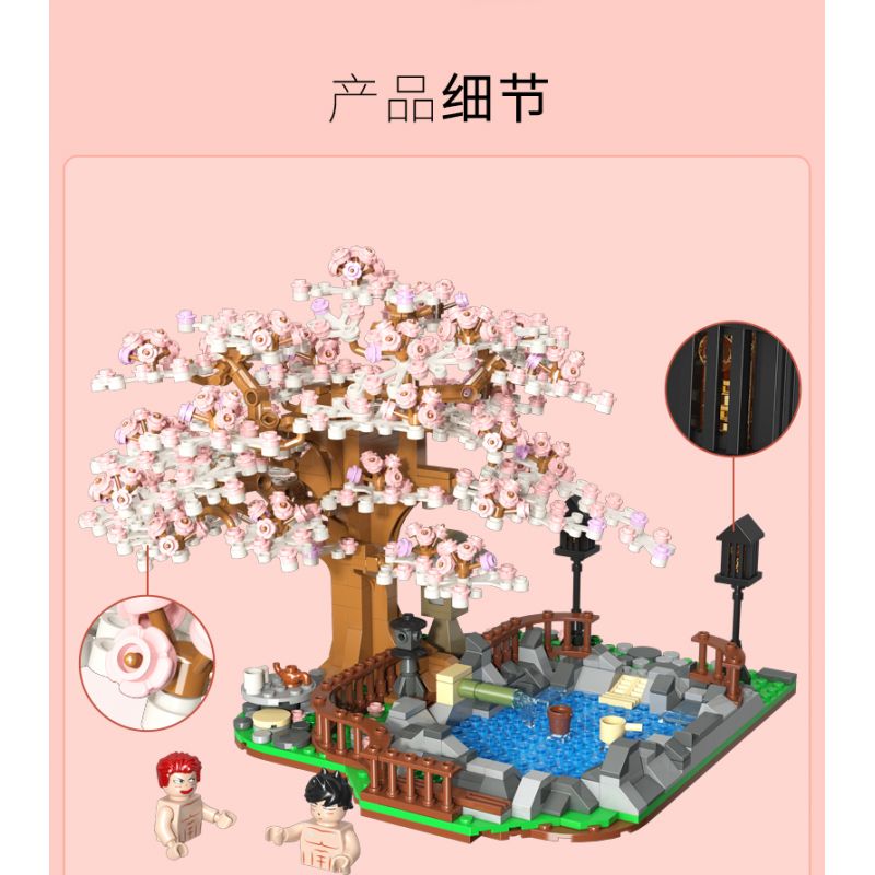 TOP TOY 60027 non  HOA ANH ĐÀO bộ đồ chơi xếp lắp ráp ghép mô hình City CHERRY BLOSSOMS Thành Phố 1019 khối