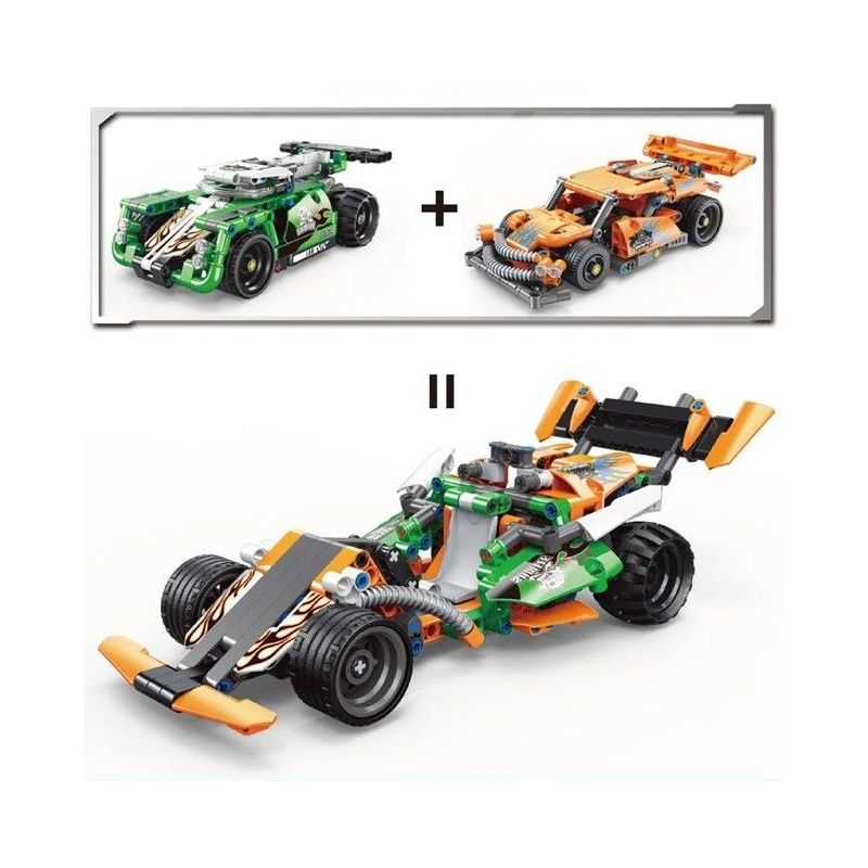 TA GAOLE T1005-1 1005-1 T1005-2 1005-2 non Lego XE ROLLEY 2. bộ đồ chơi xếp lắp ráp ghép mô hình Mini Racing Pacemaker TECHNOLOGY MIX Đua Xe Mini 459 khối