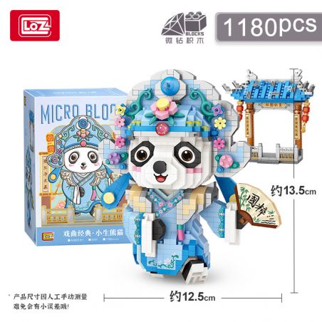 LOZ 8101 non  TINH HOA QUỐC GIA XIAOSHENG PANDA bộ đồ chơi xếp lắp ráp ghép mô hình Brickheadz Nhân Vật Đầu To 1180 khối