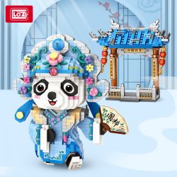 LOZ 8101 non  TINH HOA QUỐC GIA XIAOSHENG PANDA bộ đồ chơi xếp lắp ráp ghép mô hình Brickheadz Nhân Vật Đầu To 1180 khối