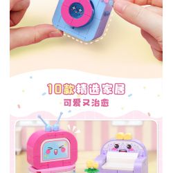 Enlighten 35016 Qman 35016 non  NUAN LIFE BLIND BOX 10 MẪU KHUNG LEO CHO MÈO BÀN TRANG ĐIỂM ĐÀN PIANO NHỎ GHẾ SOFA TV CHĂN TỦ LẠNH CON LĂN MÁY NƯỚNG BÁNH MÌ BỒN TẮM bộ đồ chơi xếp lắp ráp ghép mô hình Tastingbrick BUILD&FUN