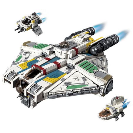 SUPER 18K K110 non  TÀU VŨ TRỤ BÓNG MA KHÁNG CHIẾN bộ đồ chơi xếp lắp ráp ghép mô hình Star Wars GHOST VCX-100 LIGHT FREIGHTER Chiến Tranh Giữa Các Vì Sao 4577 khối