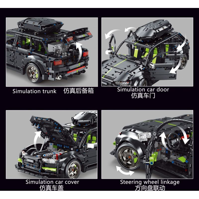 TA GAOLE T5023 5023 non  XE GA AUDI RS6 1:10 tỷ lệ 1:10 bộ đồ chơi xếp lắp ráp ghép mô hình  AUDI RS6 AVANT Kỹ Thuật Công Nghệ Cao Mô Hình Phương Tiện 2896 khối