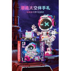 SEMBO 203401 non  NGƯỜI ĐI BỘ NGOÀI KHÔNG GIAN bộ đồ chơi xếp lắp ráp ghép mô hình 818 khối