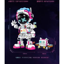 SEMBO 203401 non  NGƯỜI ĐI BỘ NGOÀI KHÔNG GIAN bộ đồ chơi xếp lắp ráp ghép mô hình 818 khối