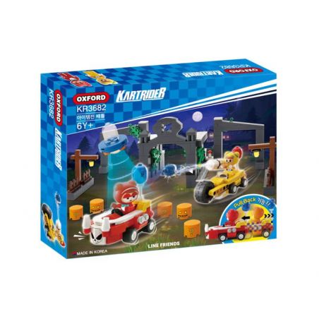 OXFORD KR3682 3682 non  CHIẾN TRANH CHỐNG ĐỠ bộ đồ chơi xếp lắp ráp ghép mô hình Crazy Racing KARTRIDER:아이템전 배틀 Đua Xe Điên Loạn