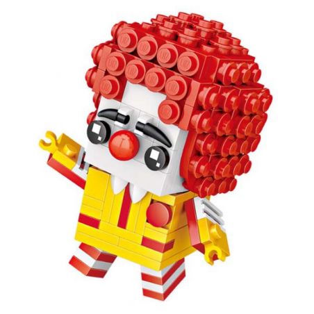LOZ 1436 non  CHÚ HỀ MCDONALD bộ đồ chơi xếp lắp ráp ghép mô hình Brickheadz Nhân Vật Đầu To 249 khối