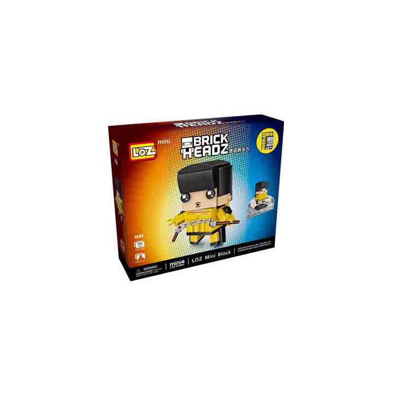 LOZ 1435 non  BRUCE LEE bộ đồ chơi xếp lắp ráp ghép mô hình Brickheadz Nhân Vật Đầu To 111 khối