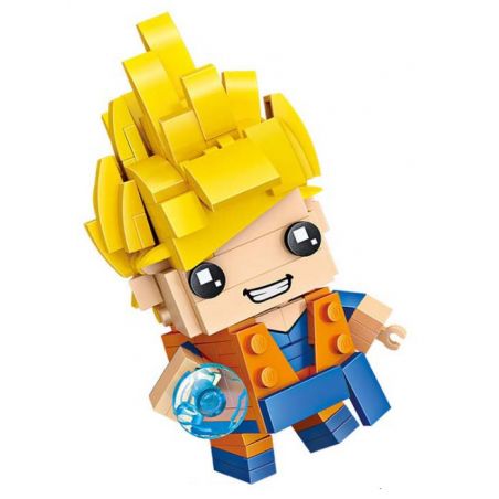 LOZ 1433 non  BẢY VIÊN NGỌC RỒNG SIÊU SAIYAN SON GOKU bộ đồ chơi xếp lắp ráp ghép mô hình Brickheadz Nhân Vật Đầu To 200 khối