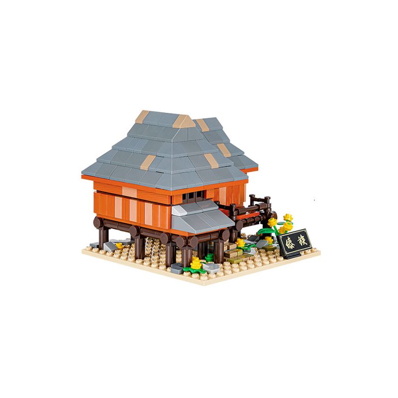 JIALE ZHUAN 81003 non Lego NHÀ DÂN GIAN ĐẠI bộ đồ chơi xếp lắp ráp ghép mô hình CHINESE TRADITIONAL HOUSE 392 khối