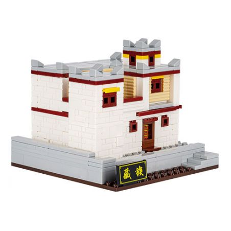 JIALE ZHUAN 81001 non  NHÀ TÂY TẠNG bộ đồ chơi xếp lắp ráp ghép mô hình CHINESE TRADITIONAL HOUSE 379 khối