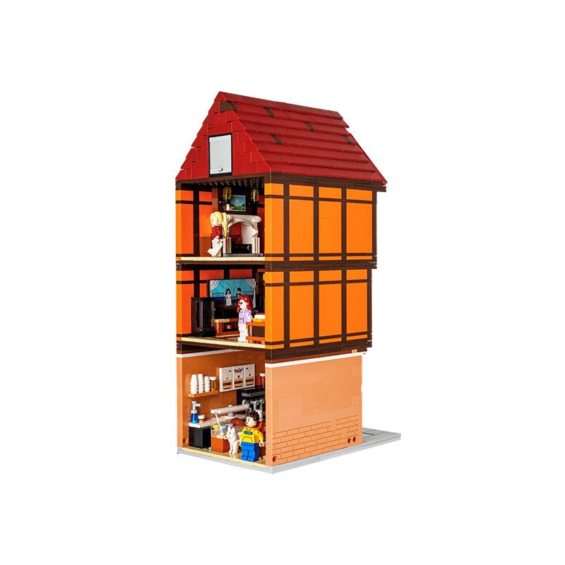 JIALE ZHUAN 61005 non  QUÁN CÀ PHÊ CỦA BART bộ đồ chơi xếp lắp ráp ghép mô hình BUTT'S COFFEE SHOP 1412 khối