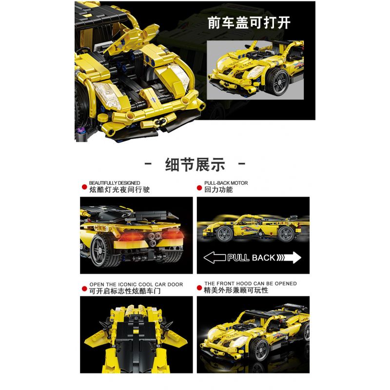 JP 88003 non  KIRIÈGE. bộ đồ chơi xếp lắp ráp ghép mô hình  KOENIGSEGG Kỹ Thuật Công Nghệ Cao Mô Hình Phương Tiện 509 khối