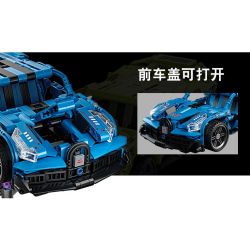 JP 88002 non  BUGATI. bộ đồ chơi xếp lắp ráp ghép mô hình  BUGATTI BOLIDE Kỹ Thuật Công Nghệ Cao Mô Hình Phương Tiện 521 khối