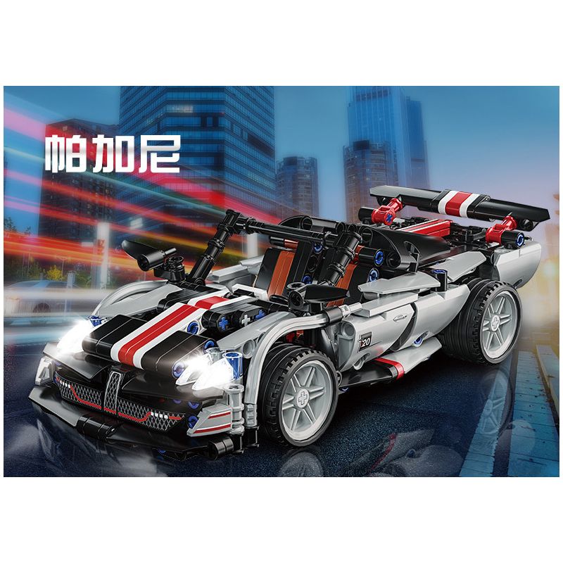 JP 88001 non  PANII. bộ đồ chơi xếp lắp ráp ghép mô hình  PAGANI Kỹ Thuật Công Nghệ Cao Mô Hình Phương Tiện 520 khối