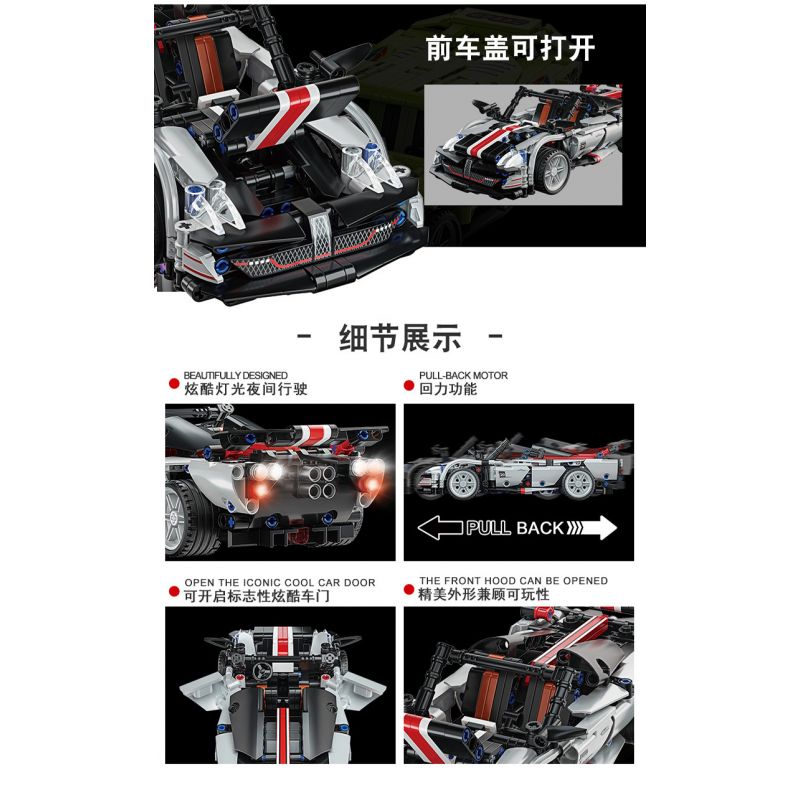 JP 88001 non  PANII. bộ đồ chơi xếp lắp ráp ghép mô hình  PAGANI Kỹ Thuật Công Nghệ Cao Mô Hình Phương Tiện 520 khối