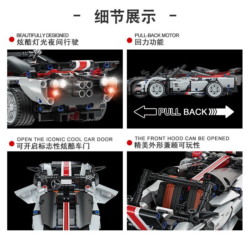 JP 88001 non  PANII. bộ đồ chơi xếp lắp ráp ghép mô hình  PAGANI Kỹ Thuật Công Nghệ Cao Mô Hình Phương Tiện 520 khối