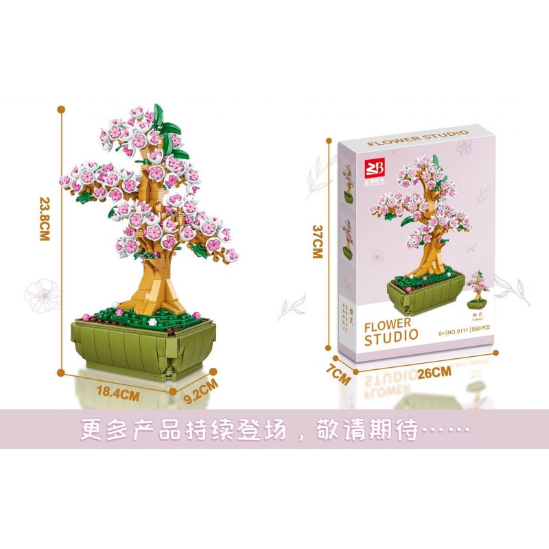 FAIR 9111 non  HOA ANH ĐÀO bộ đồ chơi xếp lắp ráp ghép mô hình Flowers SAKURA 550 khối