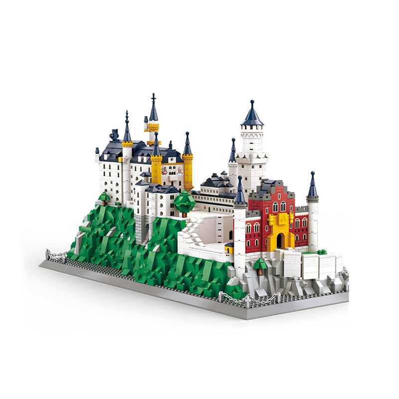 WANGE 6226 non Lego ĐỨC BAVARIA NEW SWAN FORT bộ đồ chơi xếp lắp ráp ghép mô hình Buildings NEUSHWANSTEIN CASTLE 1969 khối