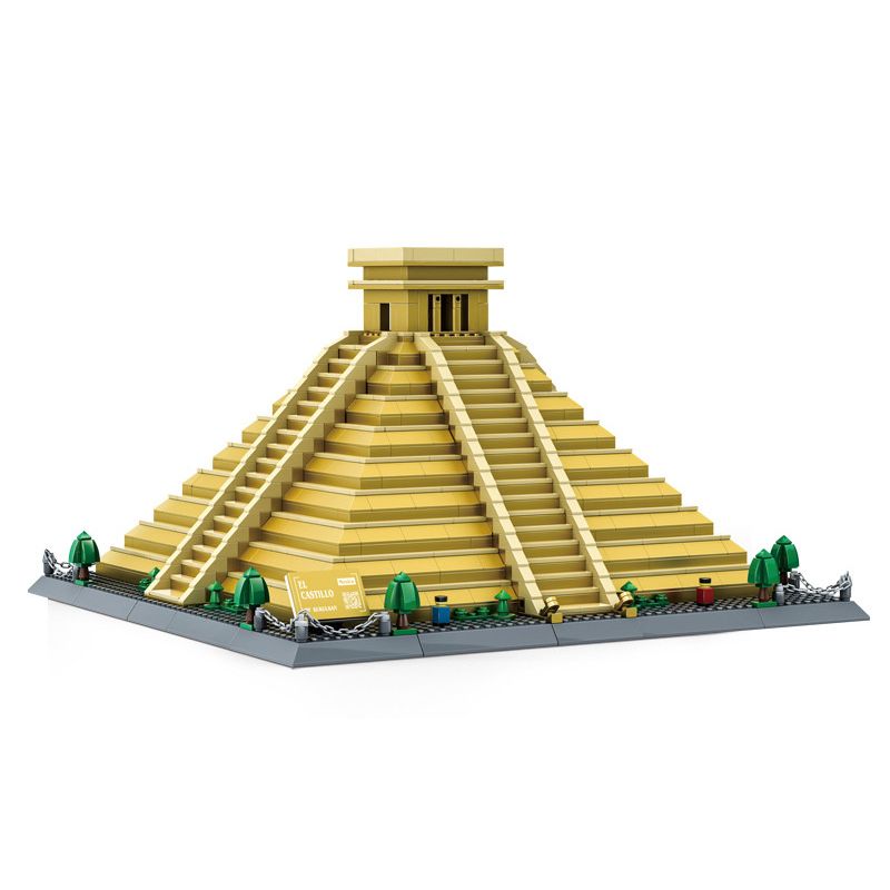 WANGE 6225 non Lego KIM TỰ THÁP MEXICO KURKAN MAYA bộ đồ chơi xếp lắp ráp ghép mô hình Buildings EL CASTILLO 1340 khối