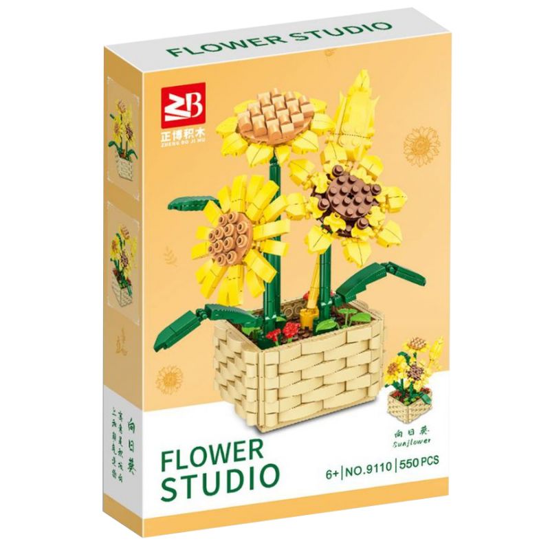 FAIR 9110 non Lego HƯỚNG DƯƠNG bộ đồ chơi xếp lắp ráp ghép mô hình Flowers SUNFLOWER Hoa 550 khối