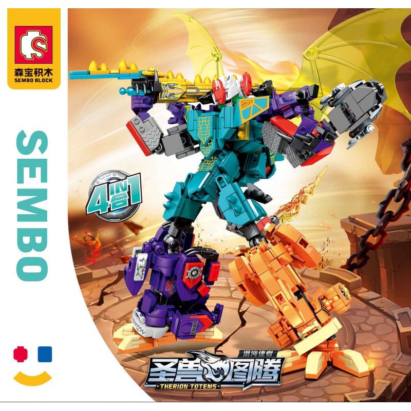 SEMBO 103266 103267 103268 103269 non  CHAOS HERALD 4 KẾT HỢP bộ đồ chơi xếp lắp ráp ghép mô hình Therion Totems 937 khối