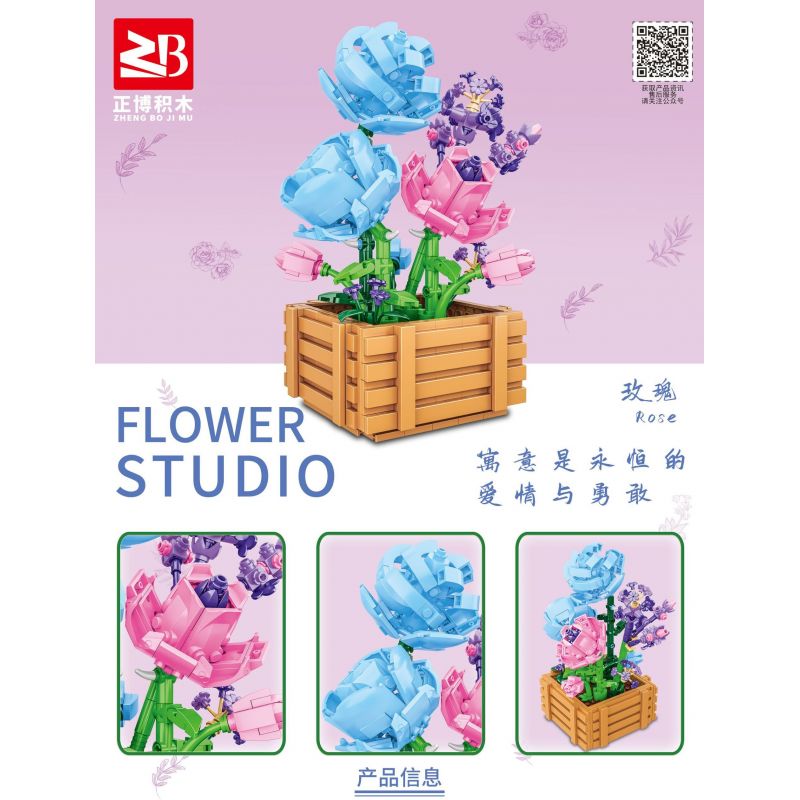 FAIR 9109 non  HOA HỒNG bộ đồ chơi xếp lắp ráp ghép mô hình Flowers ROSE 550 khối