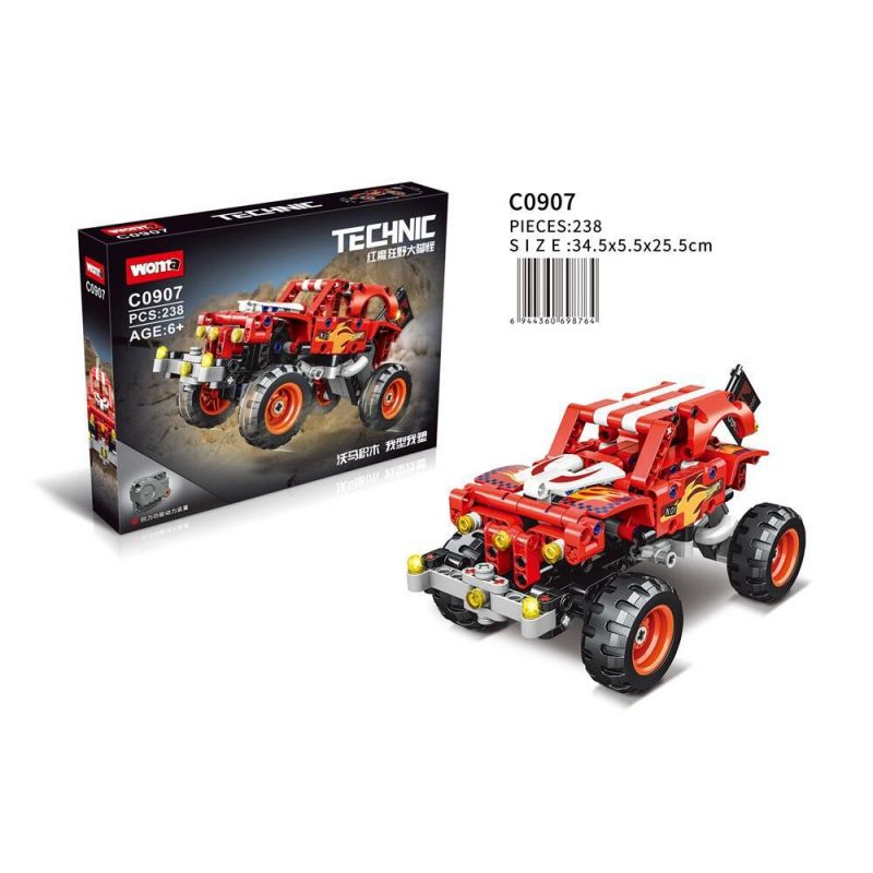 WOMA C0907 0907 non  BÀN CHÂN HOANG DÃ MÀU ĐỎ bộ đồ chơi xếp lắp ráp ghép mô hình  Kỹ Thuật Công Nghệ Cao Mô Hình Phương Tiện 238 khối