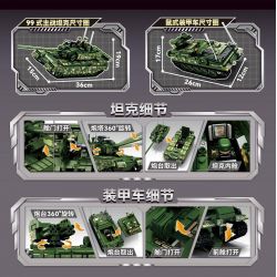 LEYI 66010 non  XE TĂNG CHIẾN ĐẤU CHỦ LỰC TYPE 99 CÓ THỂ CẢI TẠO THÀNH BỌC THÉP 2 CHUỘT bộ đồ chơi xếp lắp ráp ghép mô hình Military Army Quân Sự Bộ Đội 1168 khối