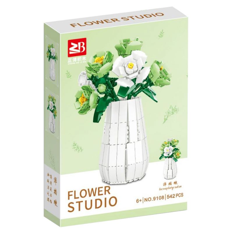 FAIR 9108 non Lego HOA BẢO QUẢN LISIANTHUS bộ đồ chơi xếp lắp ráp ghép mô hình Flowers LACROPLATYCODON 542 khối