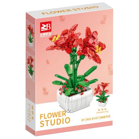 FAIR 9107 non  HÀ MÃ bộ đồ chơi xếp lắp ráp ghép mô hình Flowers BARBADOSLILY Hoa 548 khối
