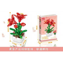 FAIR 9107 non  HÀ MÃ bộ đồ chơi xếp lắp ráp ghép mô hình Flowers BARBADOSLILY Hoa 548 khối