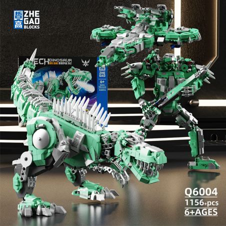 ZHEGAO Q6004 6004 non  BA BIẾN ĐỔI CƠ KHÍ SPINOSAURUS bộ đồ chơi xếp lắp ráp ghép mô hình 1156 khối