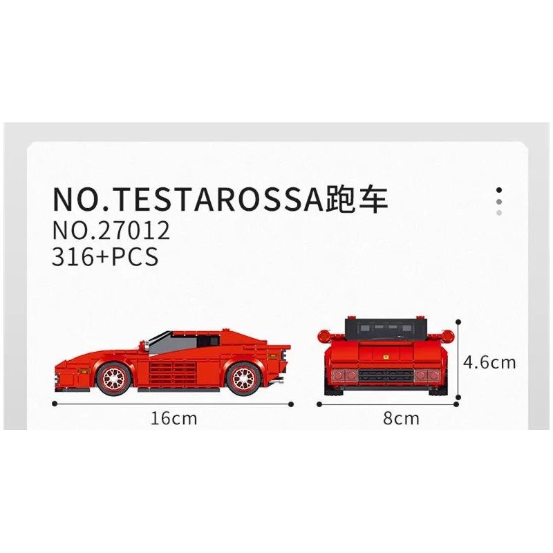 MouldKing 27012 Mould King 27012 non  SIÊU XE FERRARI bộ đồ chơi xếp lắp ráp ghép mô hình  FERRARI TESTAROSSA Kỹ Thuật Công Nghệ Cao Mô Hình Phương Tiện 316 khối
