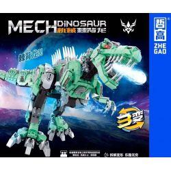ZHEGAO Q6004 6004 non  BA BIẾN ĐỔI CƠ KHÍ SPINOSAURUS bộ đồ chơi xếp lắp ráp ghép mô hình 1156 khối