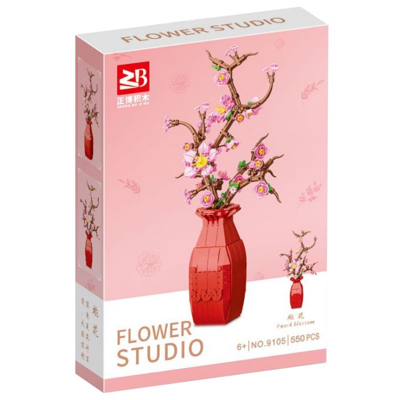 FAIR 9105 non Lego HOA ĐÀO bộ đồ chơi xếp lắp ráp ghép mô hình Flowers PEACH BLOSSOM 550 khối