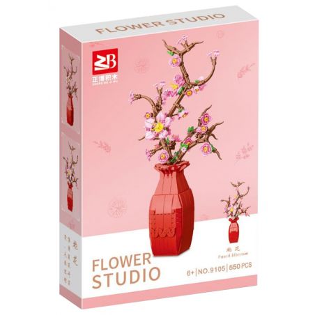 FAIR 9105 non  HOA ĐÀO bộ đồ chơi xếp lắp ráp ghép mô hình Flowers PEACH BLOSSOM 550 khối