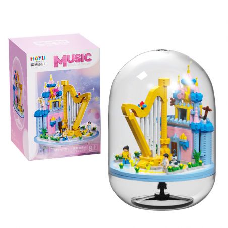 MOYU BLOCK MY97071 97071 non  HỘP NHẠC ĐÀN HẠC bộ đồ chơi xếp lắp ráp ghép mô hình Creator Sáng Tạo 1109 khối