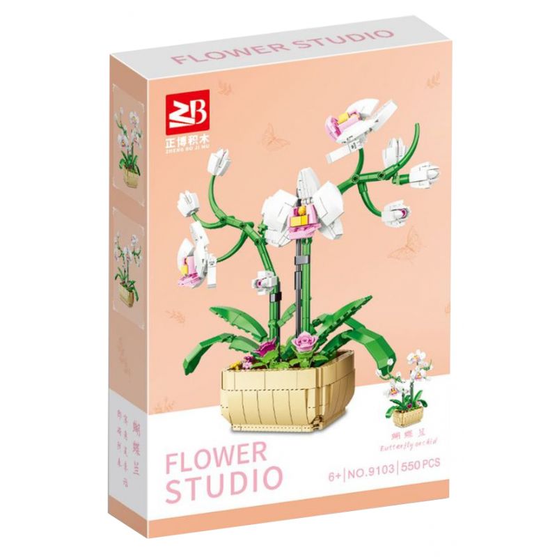 FAIR 9103 non Lego LAN HỒ ĐIỆP bộ đồ chơi xếp lắp ráp ghép mô hình Flowers BUTTERFLY ORCHID Hoa 550 khối