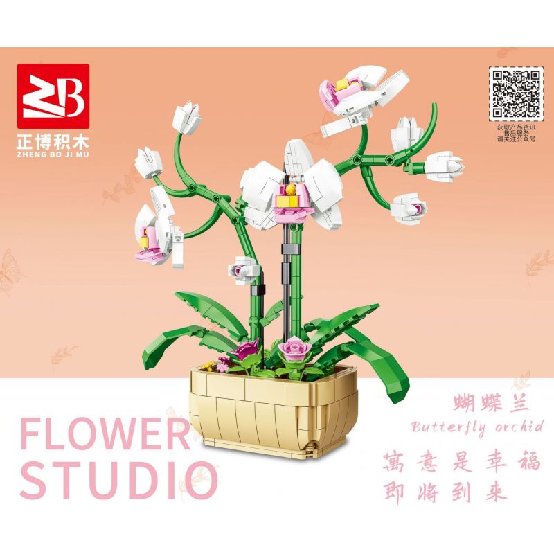 FAIR 9103 non  LAN HỒ ĐIỆP bộ đồ chơi xếp lắp ráp ghép mô hình Flowers BUTTERFLY ORCHID Hoa 550 khối