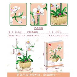 FAIR 9103 non  LAN HỒ ĐIỆP bộ đồ chơi xếp lắp ráp ghép mô hình Flowers BUTTERFLY ORCHID Hoa 550 khối