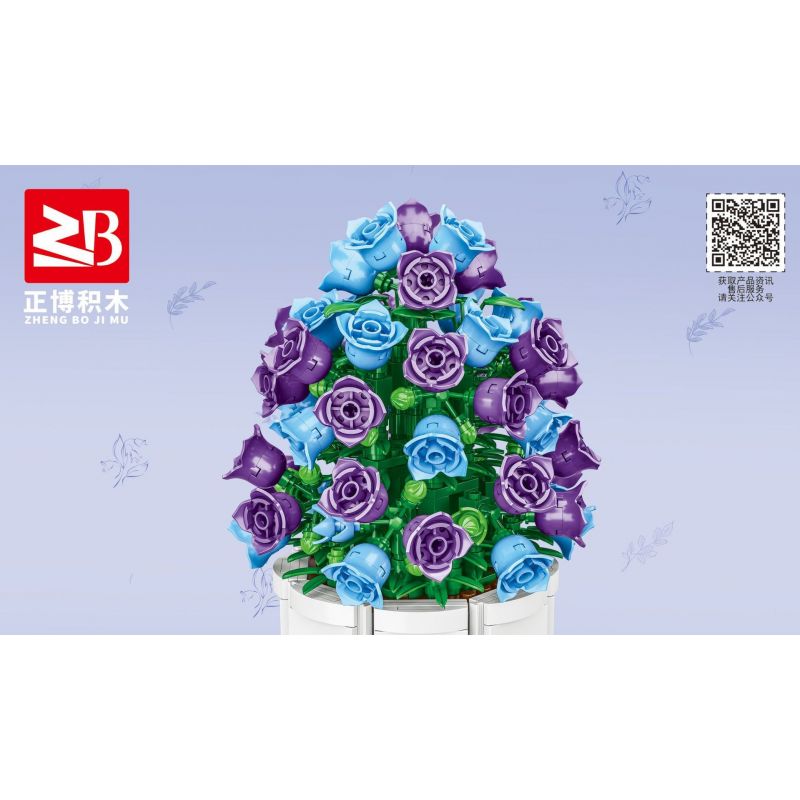 FAIR 9101 non  HOA CHUÔNG bộ đồ chơi xếp lắp ráp ghép mô hình Flowers BLUEBELLS 526 khối