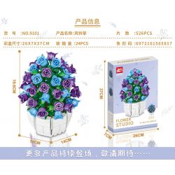 FAIR 9101 non  HOA CHUÔNG bộ đồ chơi xếp lắp ráp ghép mô hình Flowers BLUEBELLS 526 khối