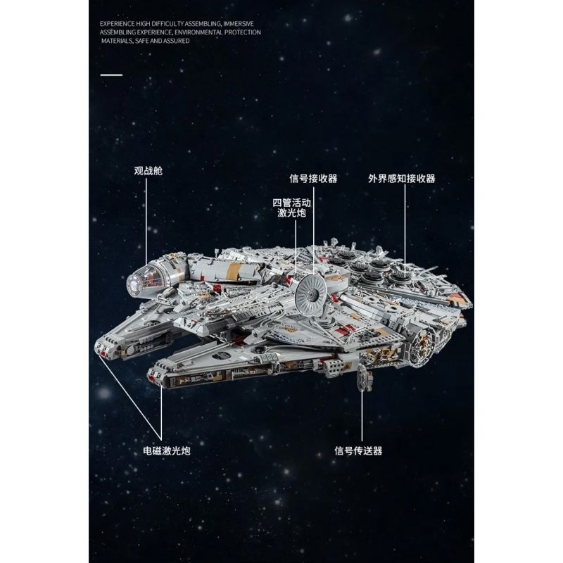 MouldKing 21026 Mould King 21026 non  THIÊN NIÊN KỶ. bộ đồ chơi xếp lắp ráp ghép mô hình Star Wars MILLENNIUM FALCON ROTJ (MARK II) Chiến Tranh Giữa Các Vì Sao 12688 khối