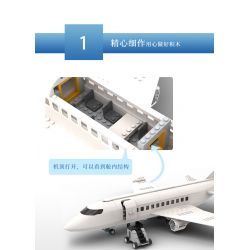 MUSELECT UNKNOWN non  EAST AIRLINES. bộ đồ chơi xếp lắp ráp ghép mô hình City Thành Phố 437 khối