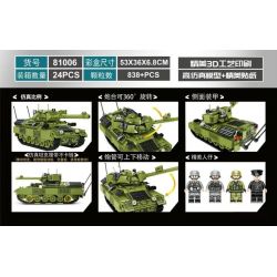LEYI 81006 non  XE TĂNG CHIẾN ĐẤU CHỦ LỰC LEOPARD 1 bộ đồ chơi xếp lắp ráp ghép mô hình Military Army LEOPARD 1 MAIN BATTILE TANK Quân Sự Bộ Đội 838 khối